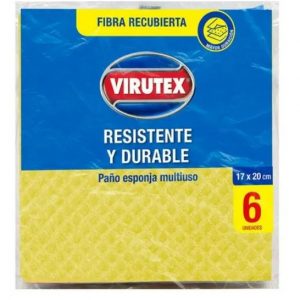 Paño Esponja Multiuso X6 Con Fibra Recubierta Virutex
